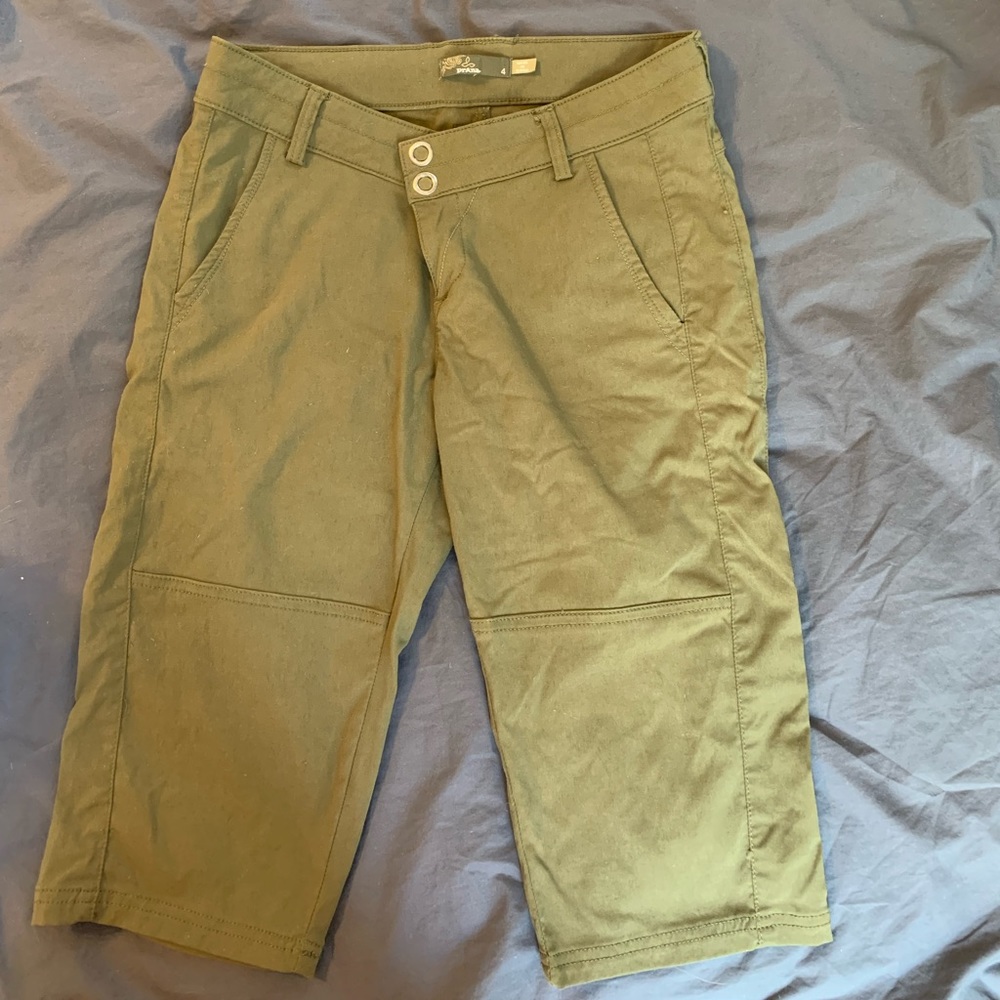 Army green Prana capris